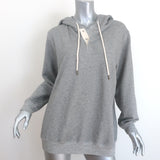 THE GREAT The Henley Hoodie Sweatshirt Varsity Grey Cotton Size 2