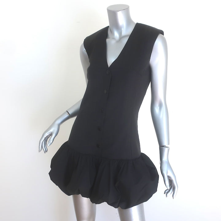 Sandro Aliette Bubble-Hem Sleeveless Mini Dress Black Size 34 NEW