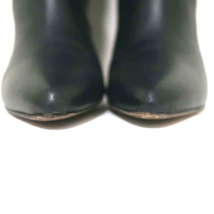IRO Ruched Leather Knee High Boots Black Size 37