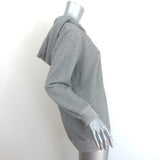 THE GREAT The Henley Hoodie Sweatshirt Varsity Grey Cotton Size 2