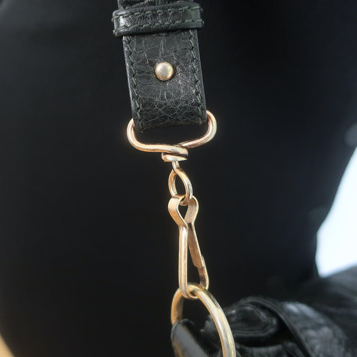 Balenciaga Giant 12 Neo Folk Messenger Bag Black Lambskin Leather