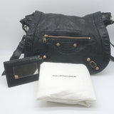Balenciaga Giant 12 Neo Folk Messenger Bag Black Lambskin Leather