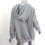 THE GREAT The Henley Hoodie Sweatshirt Varsity Grey Cotton Size 2