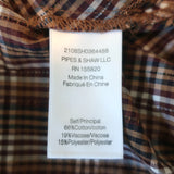 Veronica Beard Puff Sleeve Top Isabel Brown Plaid Size 8 Button-Back Blouse