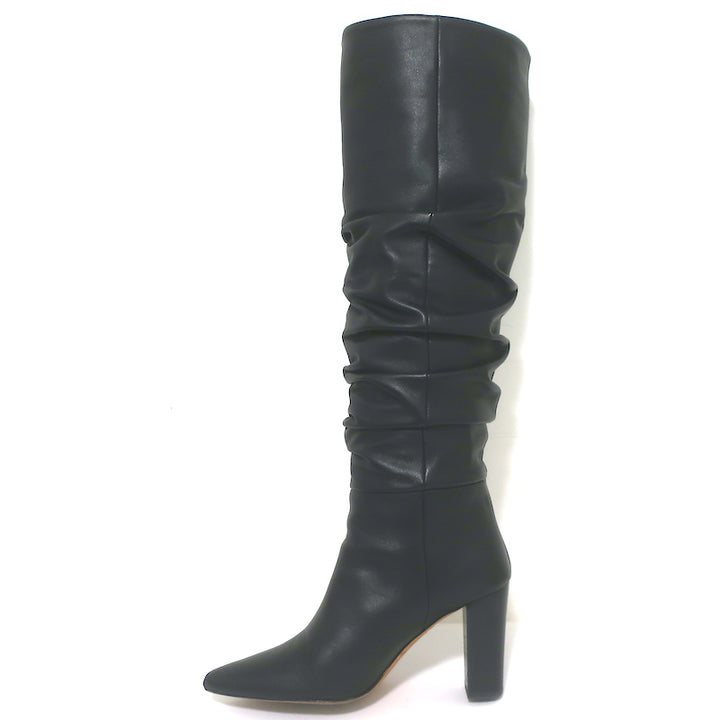 IRO Ruched Leather Knee High Boots Black Size 37