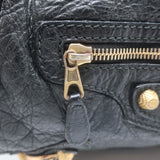 Balenciaga Giant 12 Neo Folk Messenger Bag Black Lambskin Leather