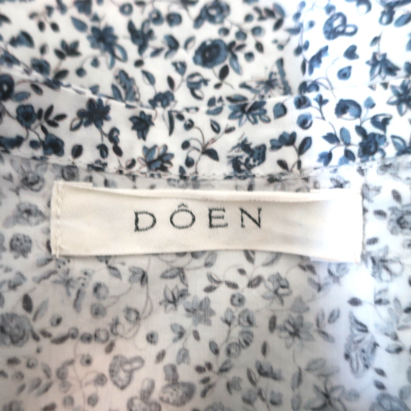 Doen Jolie Ruffle Maxi Dress White/Blue Floral Print Cotton Size Extra Small