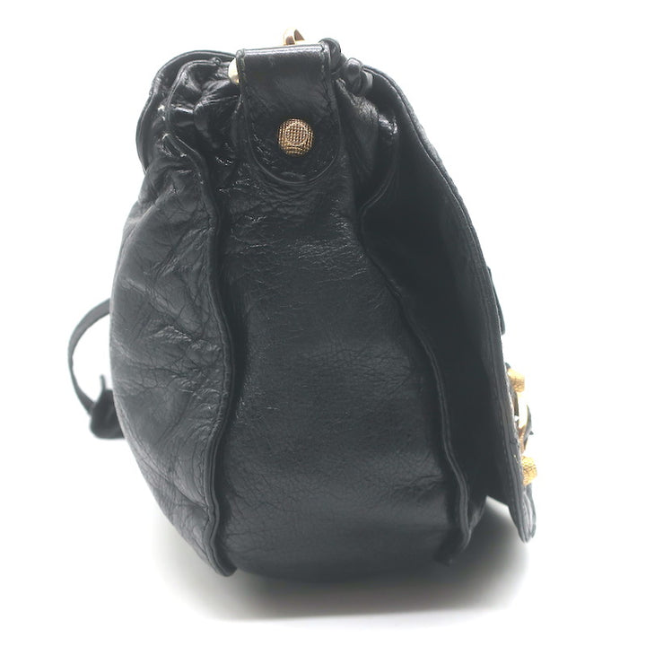 Balenciaga Giant 12 Neo Folk Messenger Bag Black Lambskin Leather