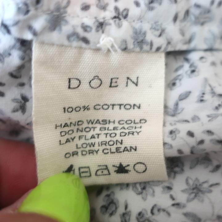 Doen Jolie Ruffle Maxi Dress White/Blue Floral Print Cotton Size Extra Small