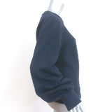 G. Label by goop Kanani Poet Sleeve Sweatshirt Navy Cotton-Blend Size Medium