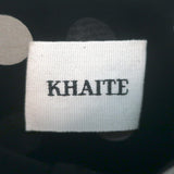 Khaite Vanina Polka Dot Cropped Blouse Black & Beige Ruffled Silk Size Small