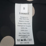 Khaite Vanina Polka Dot Cropped Blouse Black & Beige Ruffled Silk Size Small