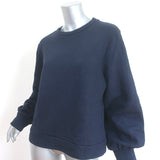 G. Label by goop Kanani Poet Sleeve Sweatshirt Navy Cotton-Blend Size Medium
