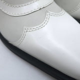 GANNI Meg Western Ankle Boots White Leather Size 41