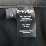 SPRWMN 5 Pocket Slim Straight Leather Pants Black Size Small