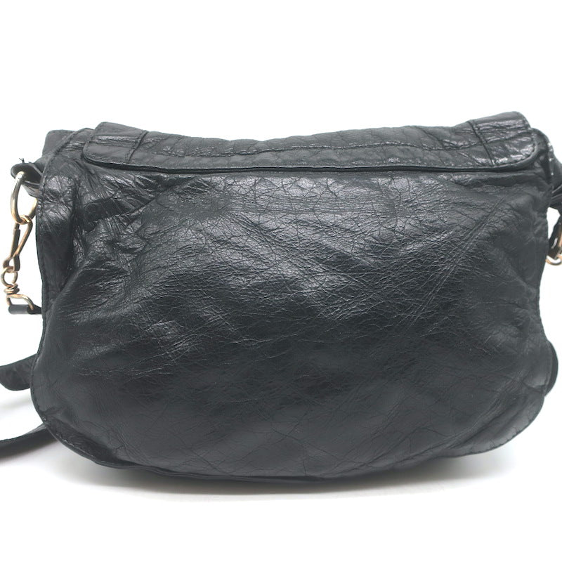 Balenciaga Giant 12 Neo Folk Messenger Bag Black Lambskin Leather