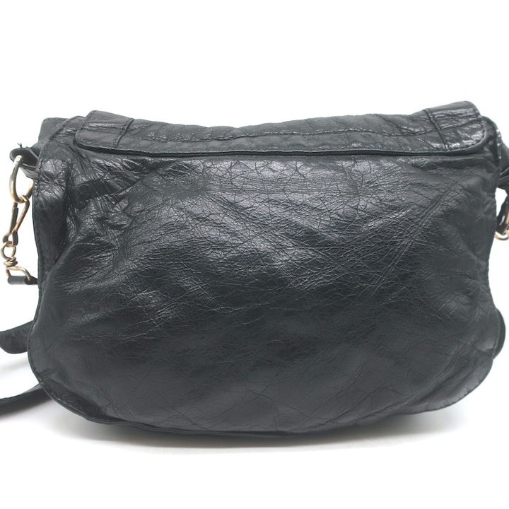 Balenciaga Giant 12 Neo Folk Messenger Bag Black Lambskin Leather