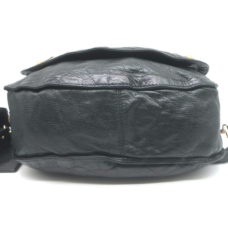 Balenciaga Giant 12 Neo Folk Messenger Bag Black Lambskin Leather