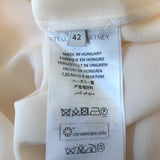 Stella McCartney Ruffle Blouse Ivory Lace-Trim Silk Size 42 Long Sleeve Top