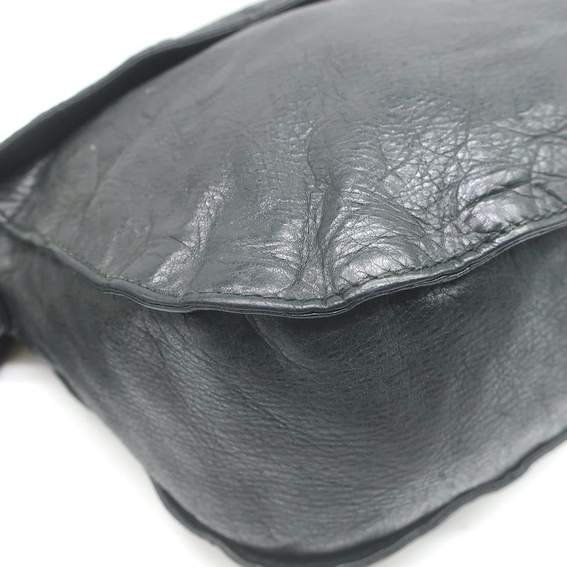 Balenciaga Giant 12 Neo Folk Messenger Bag Black Lambskin Leather