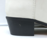 GANNI Meg Western Ankle Boots White Leather Size 41
