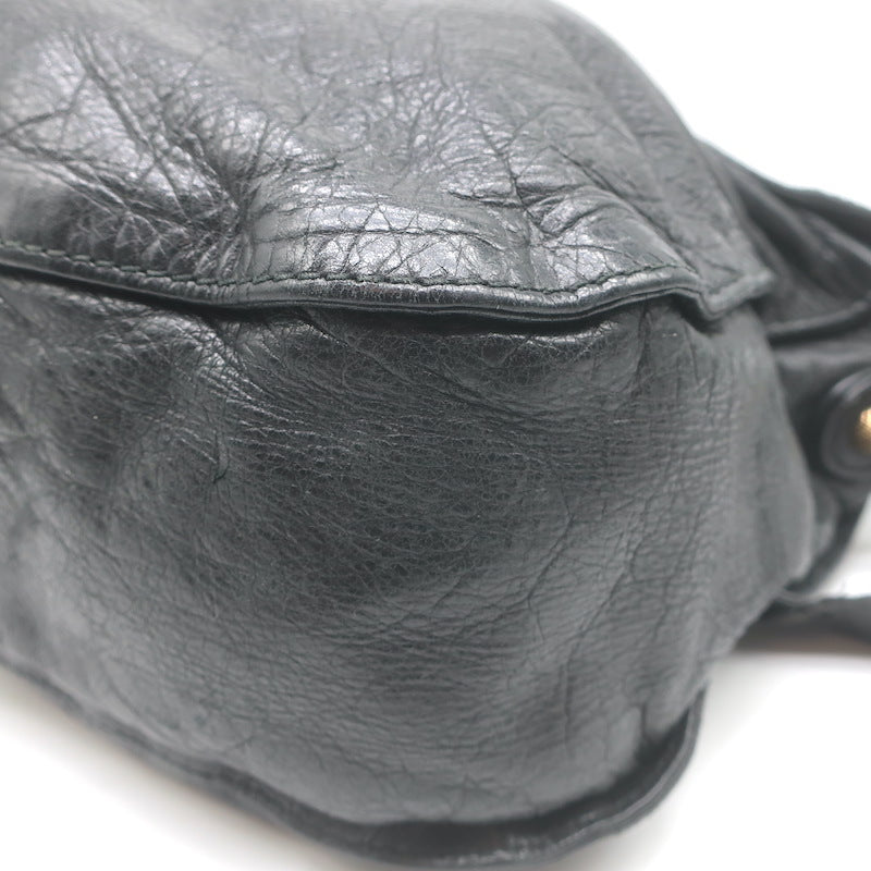 Balenciaga Giant 12 Neo Folk Messenger Bag Black Lambskin Leather