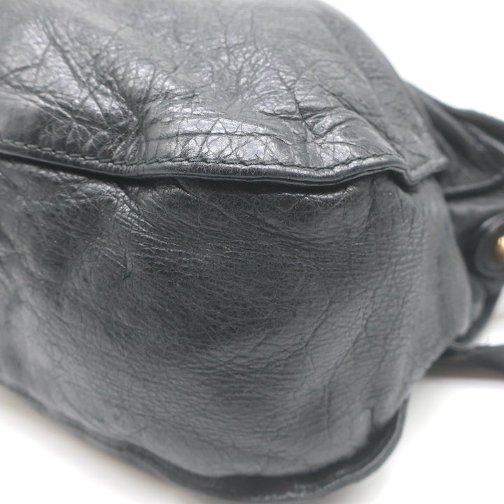 Balenciaga Giant 12 Neo Folk Messenger Bag Black Lambskin Leather