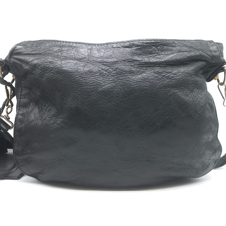 Balenciaga Giant 12 Neo Folk Messenger Bag Black Lambskin Leather