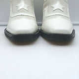 GANNI Meg Western Ankle Boots White Leather Size 41