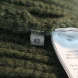 Bottega Veneta Cashmere Fringe Sweater Forest Green Ribbed Knit Size 40