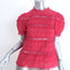 Ulla Johnson Desi Puff Sleeve Top Fuchsia Lace-Trim Embroidered Cotton Size 0