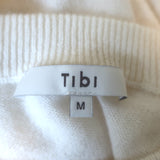 Tibi Cashmere Open Sleeve Cocoon Sweater Ivory Size Medium Crewneck Pullover