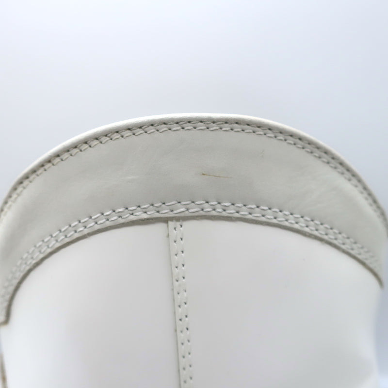 GANNI Meg Western Ankle Boots White Leather Size 41