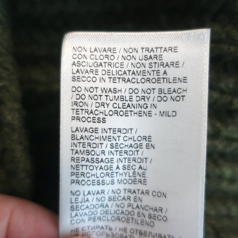 Bottega Veneta Cashmere Fringe Sweater Forest Green Ribbed Knit Size 40