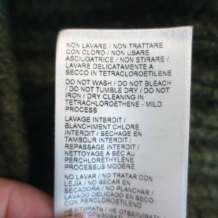 Bottega Veneta Cashmere Fringe Sweater Forest Green Ribbed Knit Size 40