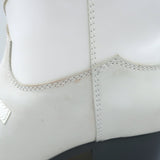 GANNI Meg Western Ankle Boots White Leather Size 41