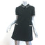 Saint Laurent Crystal-Embellished Collared Mini Dress Black Wool Cady Size 40