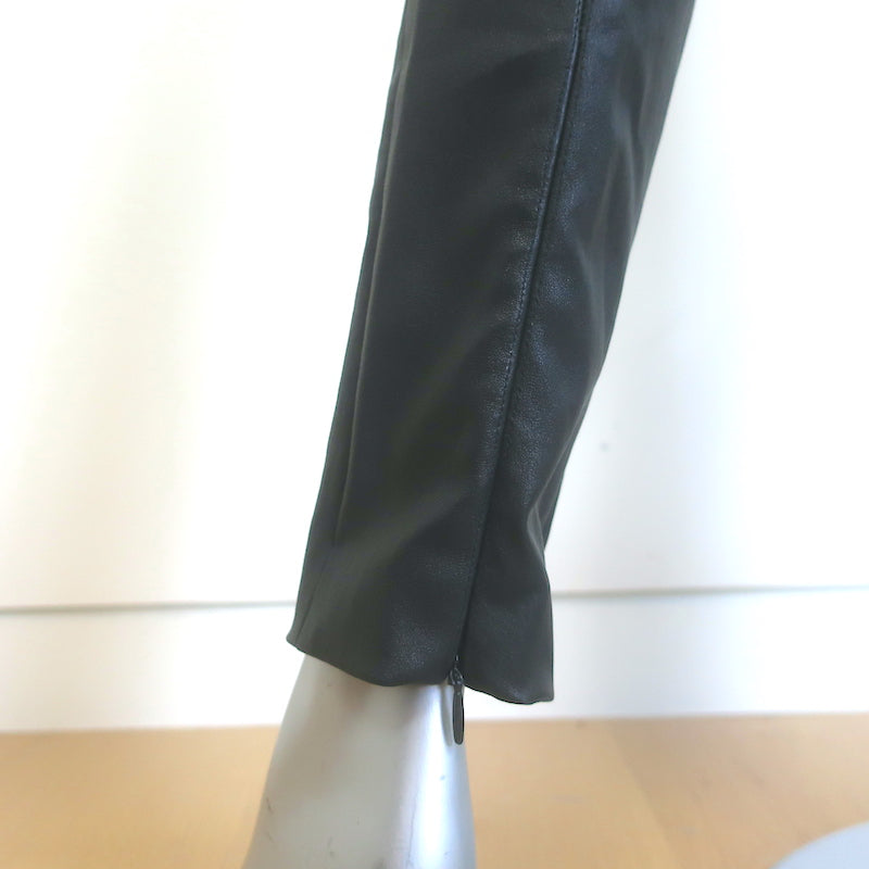 The Row Lakun High Waisted Leather Leggings Black Size 4