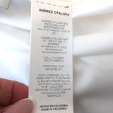 Andres Otalora Bell Sleeve Blouse White Cotton & Organza Size 6 Button Down Top