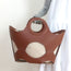 Hereu Onada Cutout Leather Top-Handle Tote Bag Brown Leather