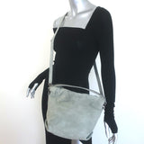 Brunello Cucinelli Monili Strap Bucket Bag Gray Suede Small Crossbody