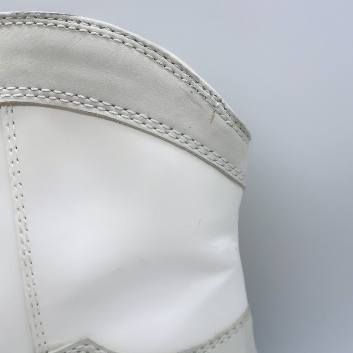 GANNI Meg Western Ankle Boots White Leather Size 41