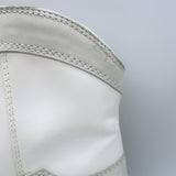 GANNI Meg Western Ankle Boots White Leather Size 41