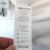 Andres Otalora Bell Sleeve Blouse White Cotton & Organza Size 6 Button Down Top