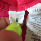 Ulla Johnson Desi Puff Sleeve Top Fuchsia Lace-Trim Embroidered Cotton Size 0