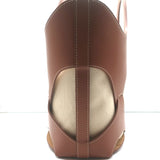 Hereu Onada Cutout Leather Top-Handle Tote Bag Brown Leather
