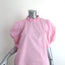 Hunter Bell Stella Puff Sleeve Top Pink Cotton Size Large Ruffle Neck Blouse NEW
