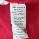 Ulla Johnson Desi Puff Sleeve Top Fuchsia Lace-Trim Embroidered Cotton Size 0