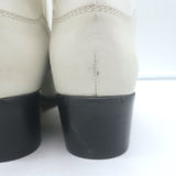 GANNI Meg Western Ankle Boots White Leather Size 41