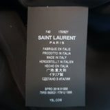 Saint Laurent Crystal-Embellished Collared Mini Dress Black Wool Cady Size 40